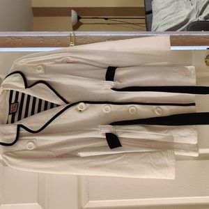Barely worn- LA Kitty size juniors S, white & black jacket, buttons, belt.